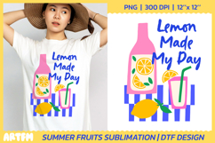 Lemon Made My Day Sublimation | Summer Fruits DTF Print Product Image 1