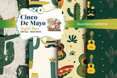 Cinco de Mayo digital paper, fiesta digital paper Product Image 1