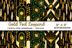 Gold Foil Leopard Background JPG Product Image 1
