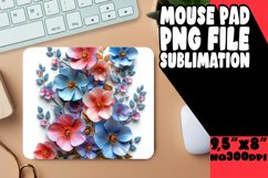 Vibrant 3D Floral Pattern Mouse Pad: Colorful Charm Product Image 1