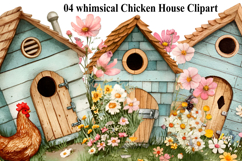 whimsical Chicken House Clipart Product Image 1
