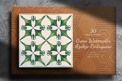 Watercolor Portuguese Tiles| Green Azulejo Product Image 8