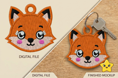 Cute Fox Keychain Embroidery Design Product Image 1