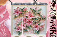 Spring 3D Flowers Tumbler Wrap - 20oz Design Product Image 1