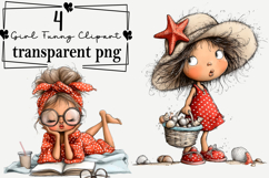 Quirky Girl Funny Clipart Watercolor PNG Product Image 1