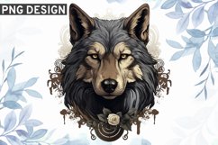 Victorian Wolf Sublimation PNG Design Product Image 1