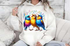 Singing Birds Music Notes PNG, Colorful Choir Sublimation Product Image 7