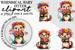 whimsical baby otter clipart Png Product Image 1