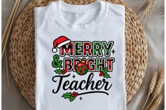 Merry bright teacher png design for T-shirts Product Image 5