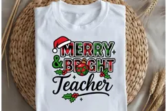 Merry bright teacher png design for T-shirts Product Image 5