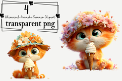 Whimsical Animals Summer Clipart Watercolor PNG Product Image 1