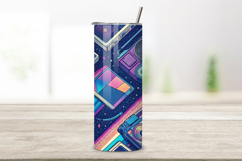 3D Cyber Y2K Glitch Seamless Tumbler Wrap - Pixelated Product Image 2