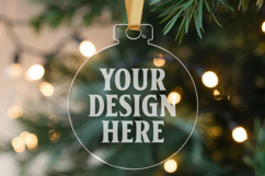Christmas Acrylic Ornament Mockups | Round Clear Acrylic Orn Product Image 1
