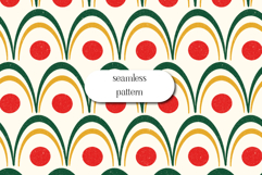 Retro Christmas Geometric Arches Seamless Pattern JPG Product Image 1