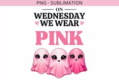 On Wednesday We Wear Pink, October Cancer Awareness PNG Product Image 4
