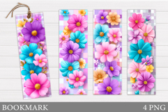 Floral Bookmark Design. Flowers Bookmark Sublimation Product Image 1
