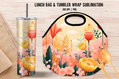 Beautiful Floral Lunch Bag Sublimation|Tumbler Wrap Design Product Image 1