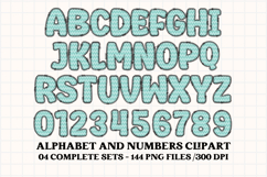 Pastel Patchwork Alphabet &amp; Numbers PNG Clipart Product Image 2