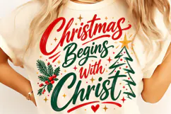 Christmas Begins With Christ PNG. Funny Christmas PNG Product Image 2