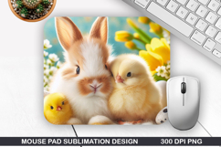 Bunny Mouse Pad Sublimation, Animals Mouse Pad PNG Design Product Image 1
