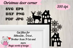 Christmas door corner svg, deer Ornament Svg Product Image 1