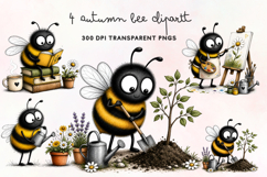 Autumn Bee Clipart PNG Product Image 1