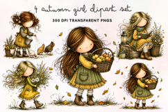Autumn Girl Clipart PNG Product Image 1
