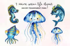 Azure Ocean Life Clipart PNG Product Image 1