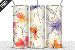Flowers Tumbler Wrap | Sublimation Design | Tumbler PNG Product Image 1
