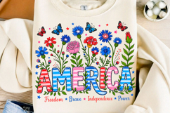 America Floral Patriotic PNG Product Image 1