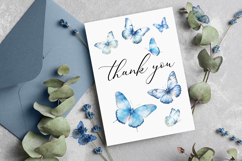 Watercolor Blue Butterfly Clipart Product Image 8