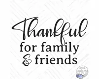 Inspirational Round Sign Svg, Thankful For Family Friends Product Image 2