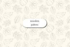 Minimal Autumn Outline Seamless Pattern for Fall Decor Product Image 1