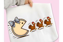 Funny Pumpkin Pie Thanksgiving Fall PNG, Pumpkin Pie Chasing Product Image 5