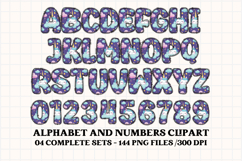 Unicorn Alphabet png clipart, unicorn letters doodle Product Image 2