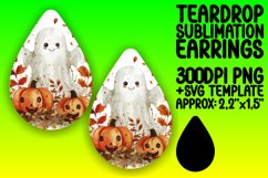 Watercolor Teardrop Earring Halloween PNG Product Image 1