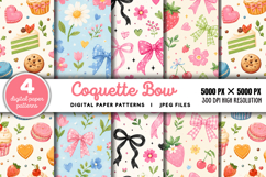Coquette Bow Striped Background JPG Product Image 1
