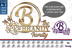 Flower Monogram Split Letters Alphabet SVG Laser Cut Files Product Image 2