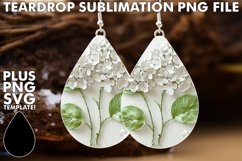 Summer Bloom Glitter Teardrop Earring Sublimation Product Image 1