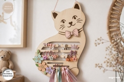 Kitty Hair Bow Holder Laser Cut | Hair Bow Hanger | SVG Product Image 1