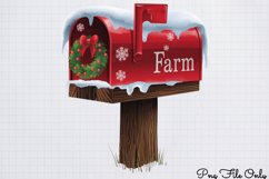 Cute Watercolor Christmas Farm Clipart Bundle PNG Product Image 9