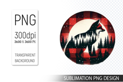 Cute Christmas Fox , Animal Sublimation Clipart PNG Product Image 1