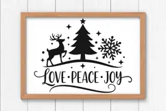 Love Peace Joy Svg, Farmhouse Christmas Svg, Winter Svg. Product Image 9