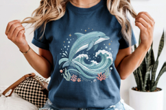 Embroidery Dolphin PNG, Nautical Ocean Sublimation Design Product Image 8