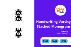 Handwriting Varsity Stacked Monogram Product Image 1