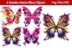 Smoke Butterflies Clipart PNG Product Image 1