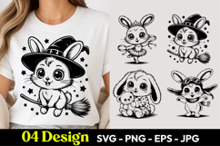 Magic Bunny Cartoon SVG PNG Product Image 1