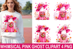 Whimsical Pink Ghost Clipart Product Image 1