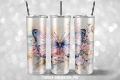 Butterflies Flower Shabby Chic Tumbler Wrap Sublimation Product Image 4