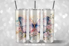 Butterflies Flower Shabby Chic Tumbler Wrap Sublimation Product Image 4